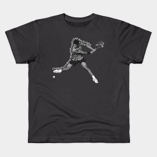 Tennis Backhand Kids T-Shirt by Pasghetti